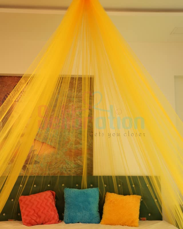 Golden Yellow Color Decoration Net Cabana Tent  (With 10M Led Light) - Image 3