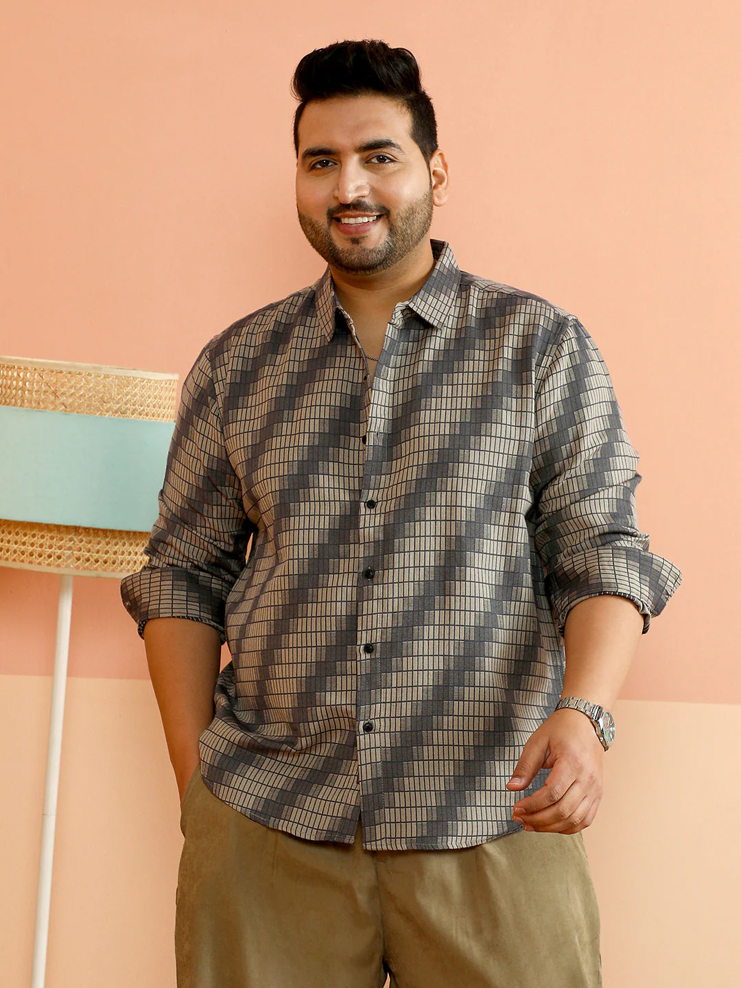 Gradient-Slant Woven Shirt - Image 2
