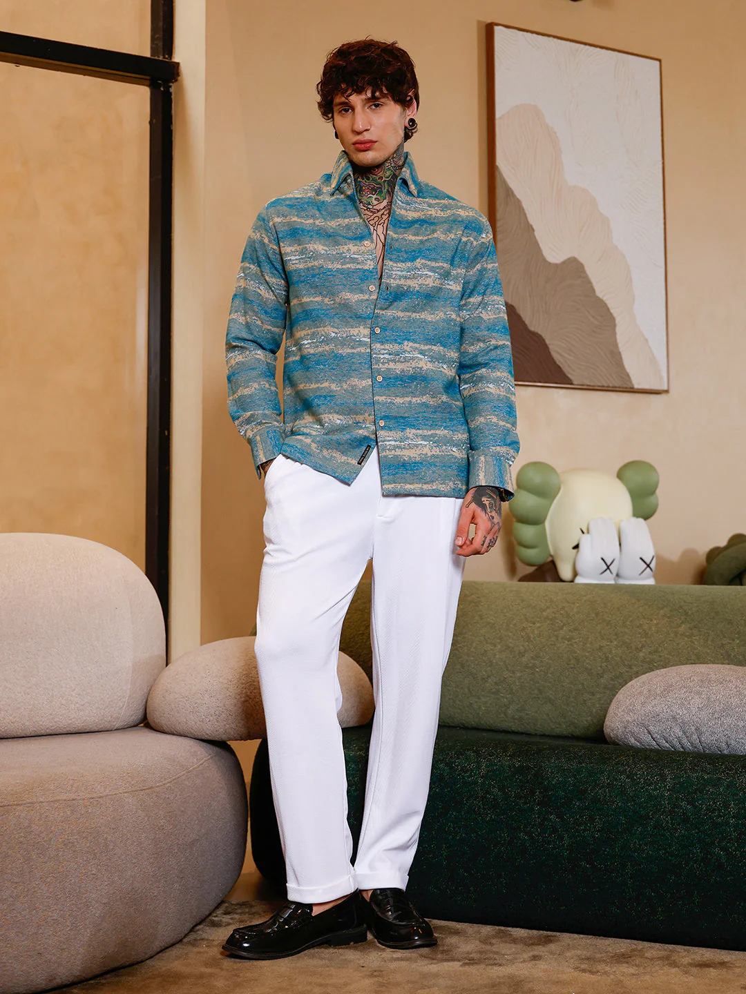 Gradient-Strokes Jacquard Shirt - Image 5