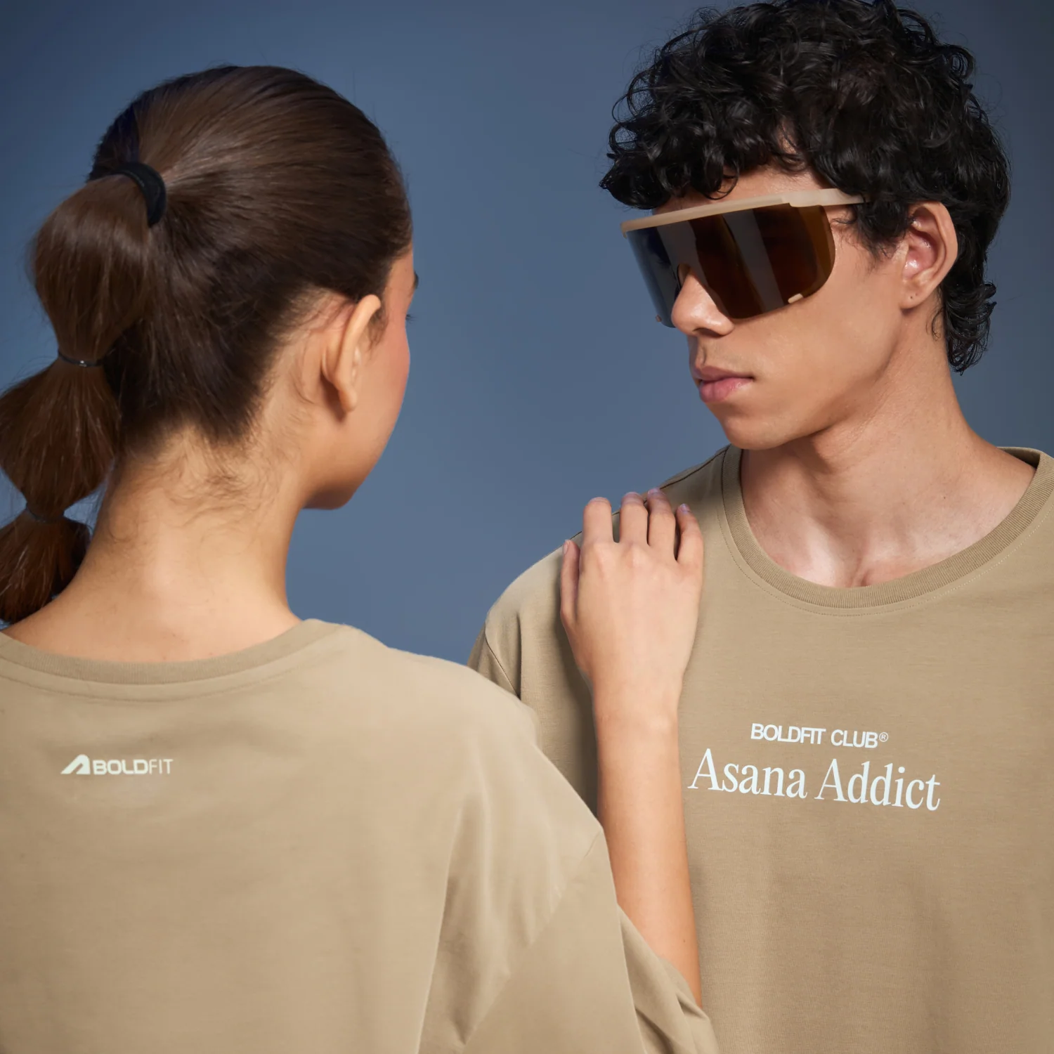 Graphic Tee Unisex Beige- Asana Addict - Image 2