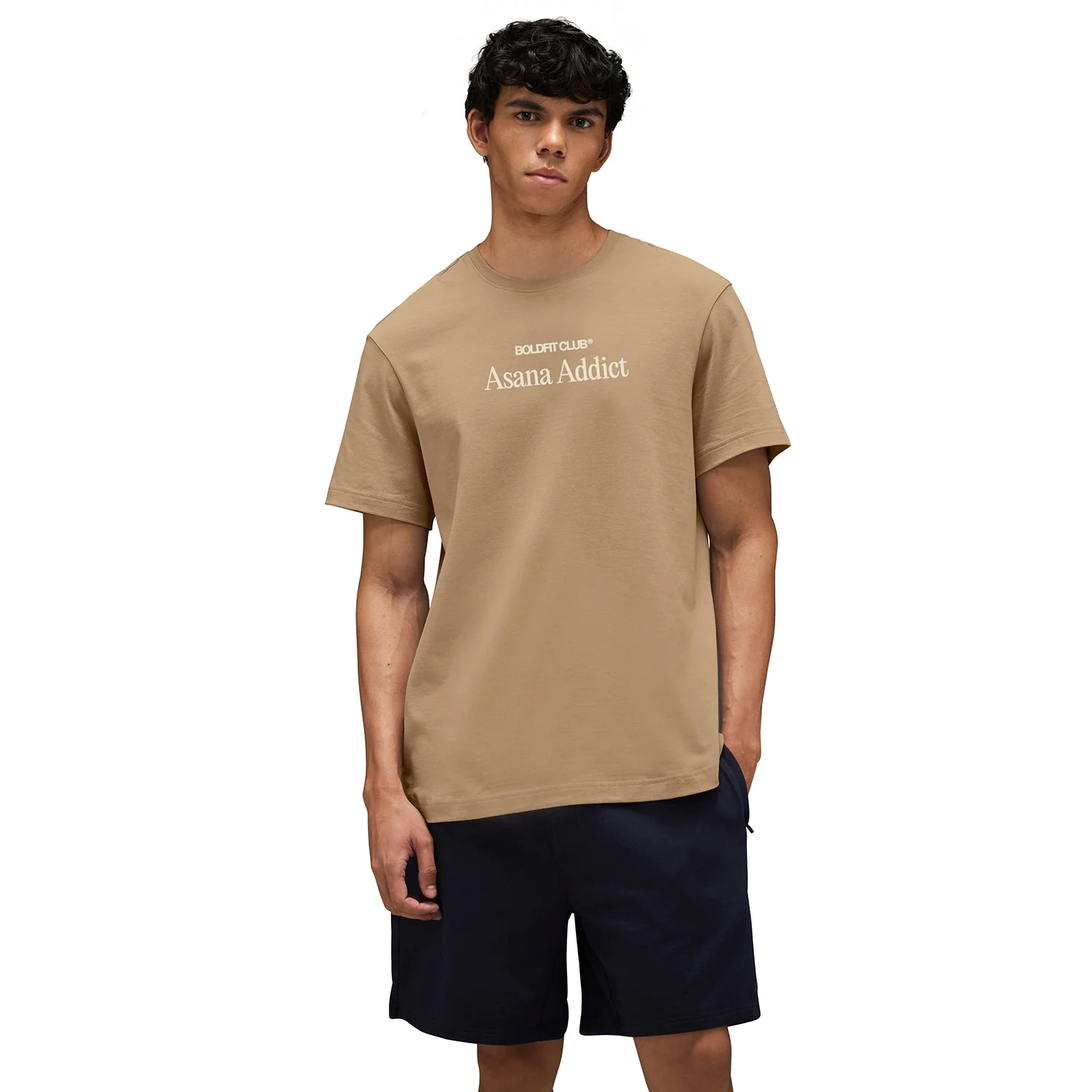 Graphic Tee Unisex Beige- Asana Addict - Image 26