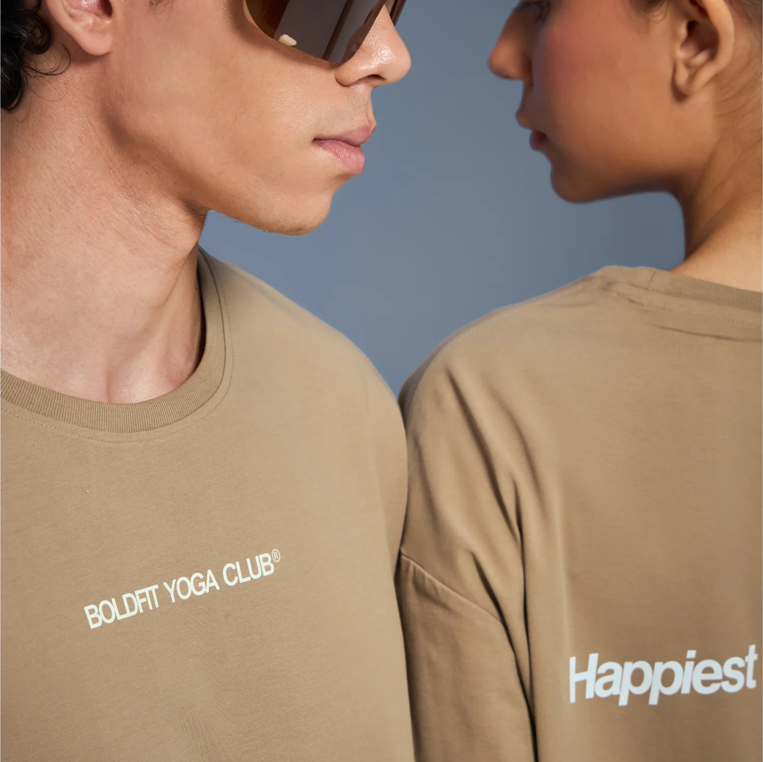 Graphic Tee Unisex Beige- Happiest On The Mat - Image 5
