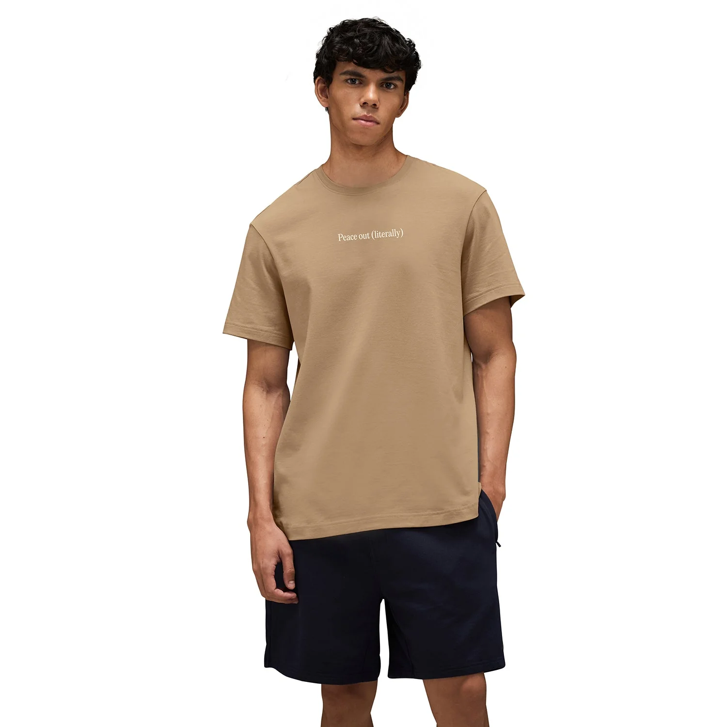 Graphic Tee Unisex Beige- Peace Out - Image 7