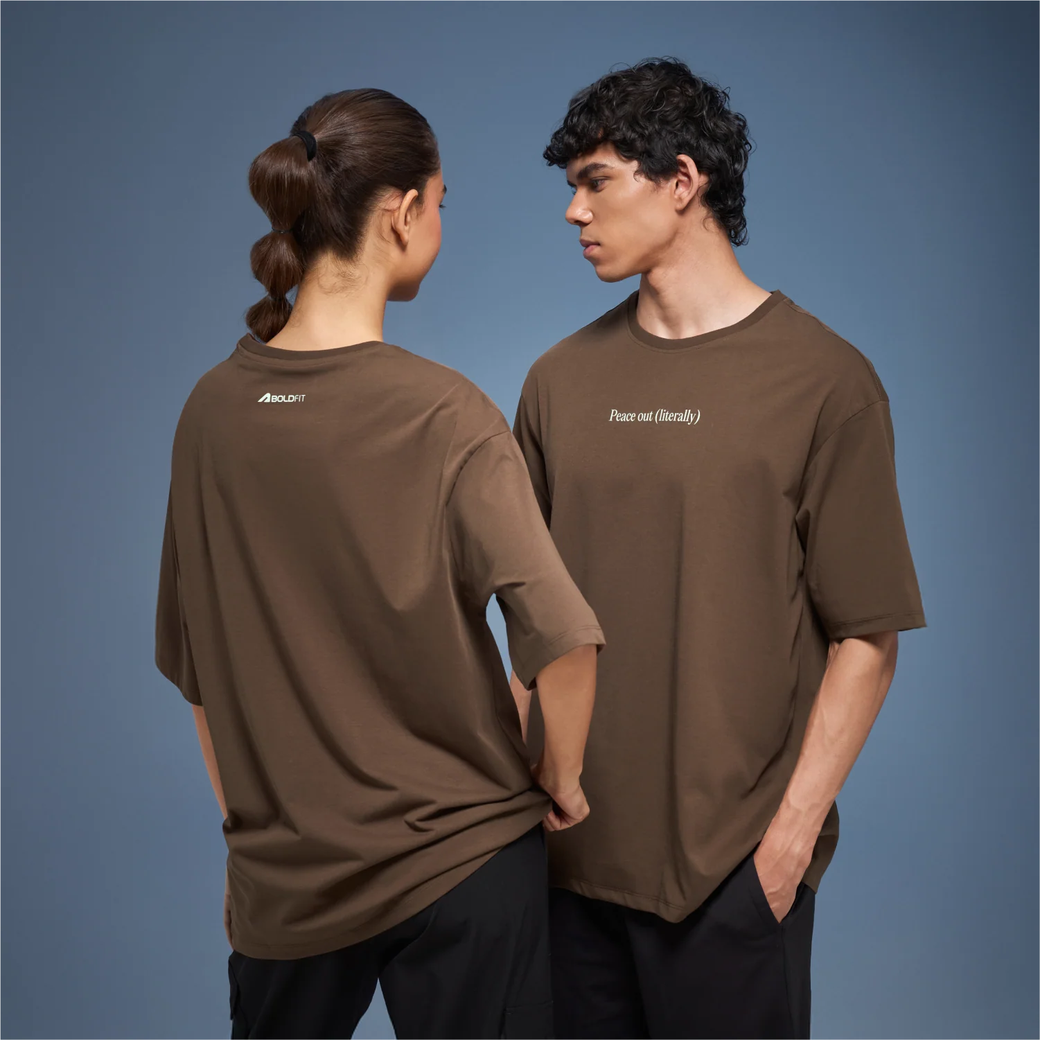 Graphic Tee Unisex Brown- Peace Out - Image 2