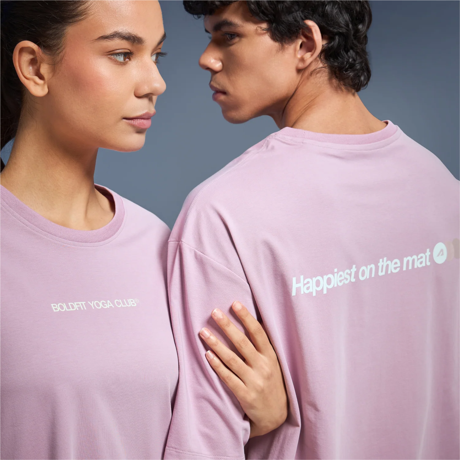 Graphic Tee Unisex Soft Pink- Happiest On The Mat - Image 4