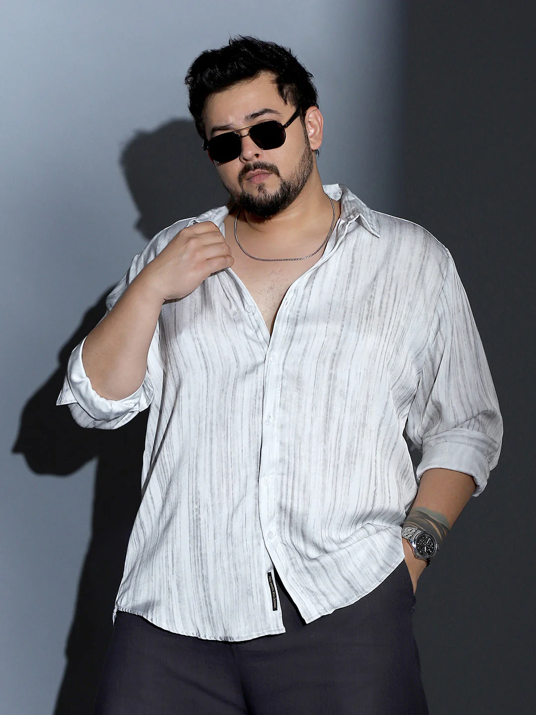 Grazed-Imprint Textured Shirt - Image 11
