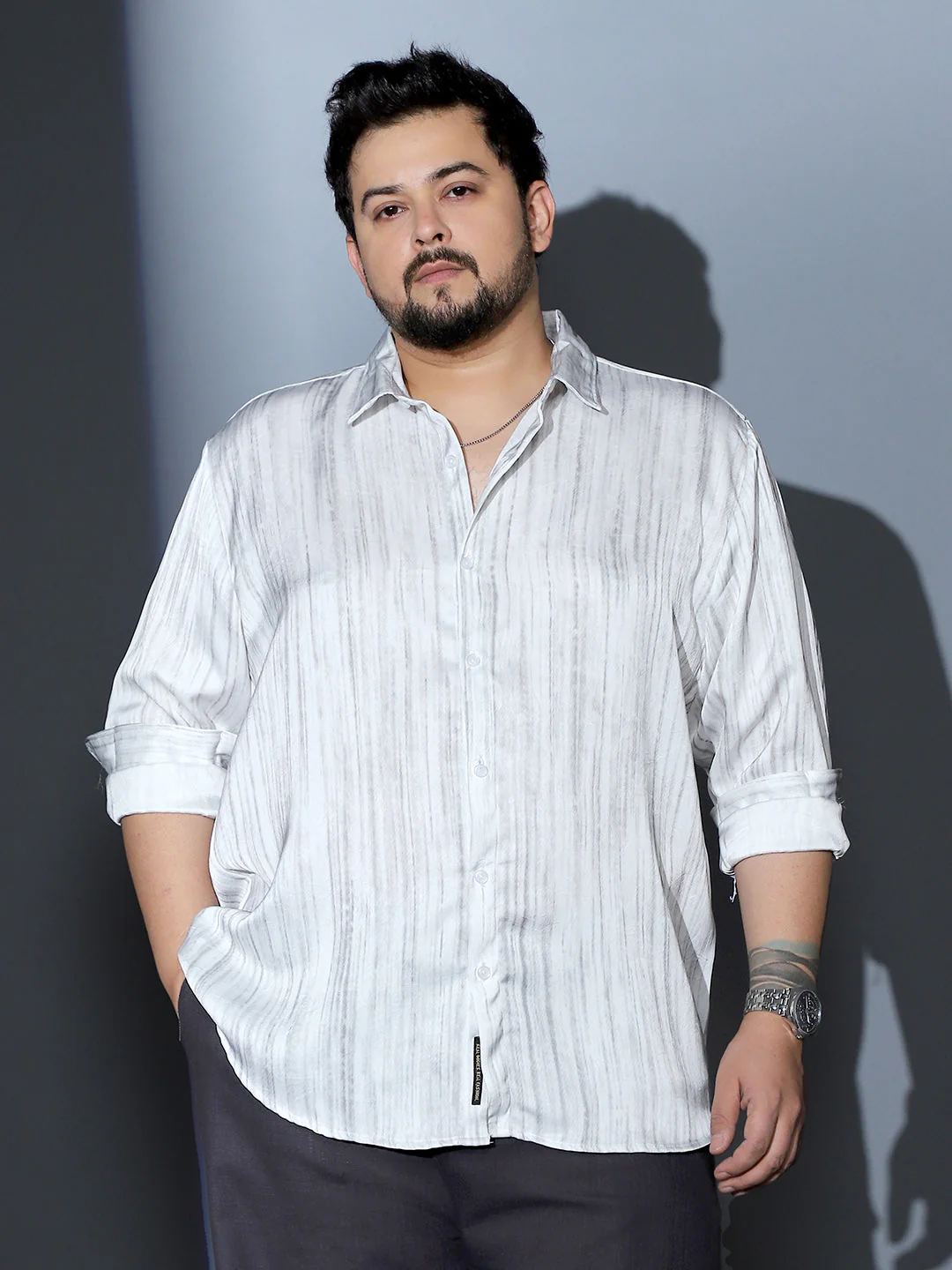 Grazed-Imprint Textured Shirt - Image 2