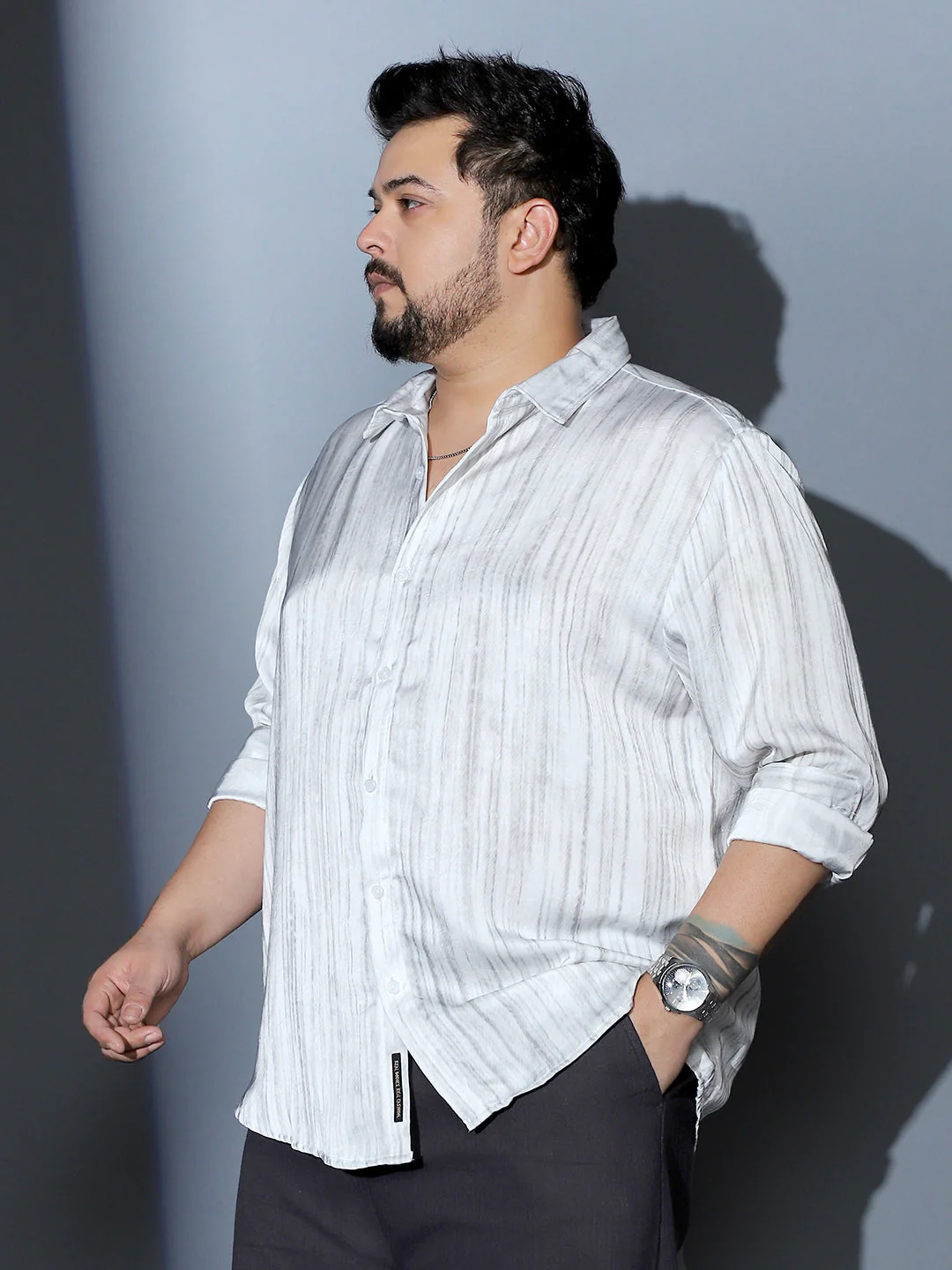 Grazed-Imprint Textured Shirt - Image 3