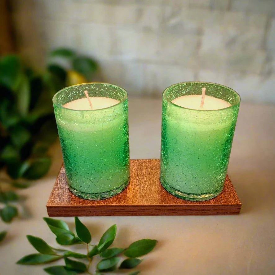 Green Crack Jar Candle set of 2 - Image 2