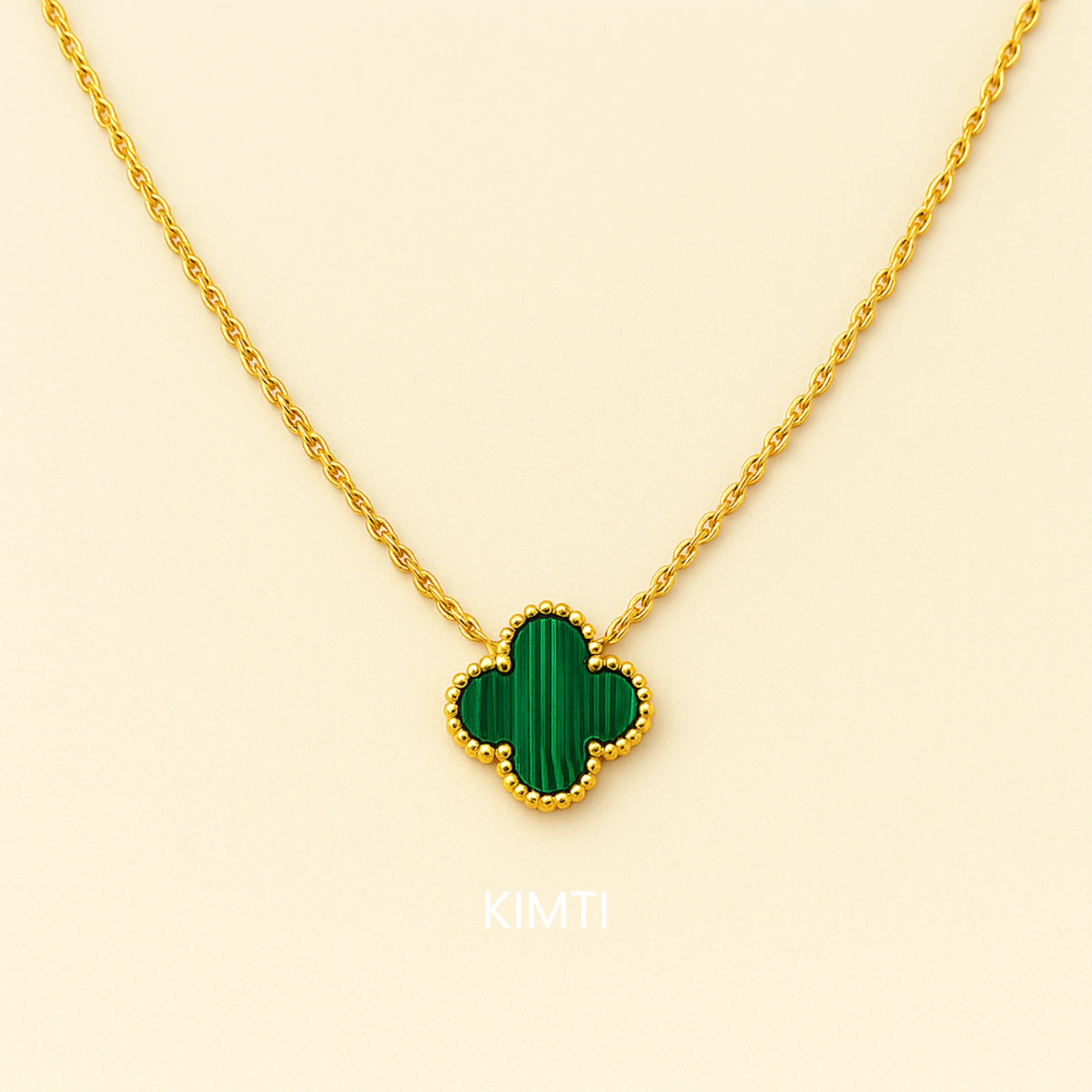 Green Pandant Flower Necklace - Image 2