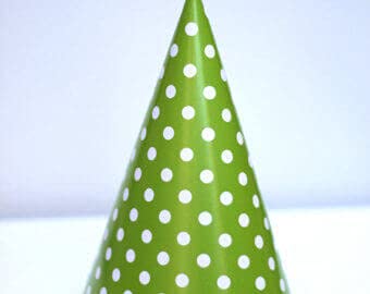 Green Polka Dot Happy Birthday Party Hat (Pack of 10) - Image 2
