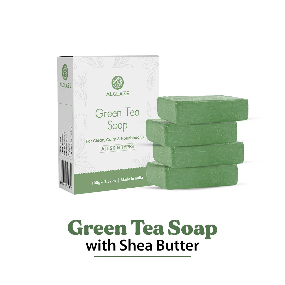Green Tea Soap With Shea Butter & Jojoba Oil - Image 4