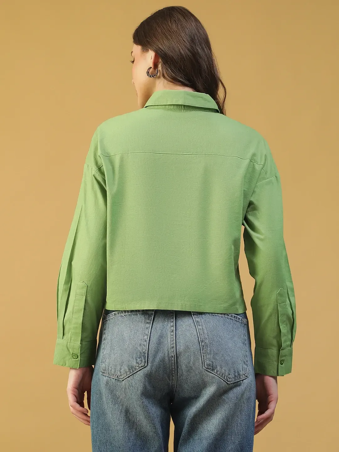 Green Women’s Shirt with Collar & Button-Down Front - Image 5