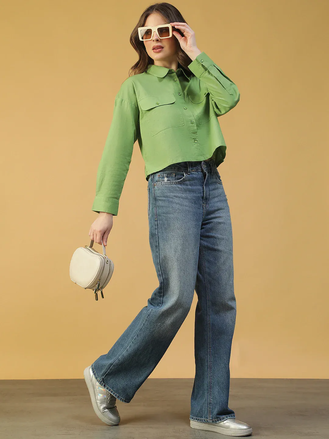 Green Women’s Shirt with Collar & Button-Down Front - Image 7