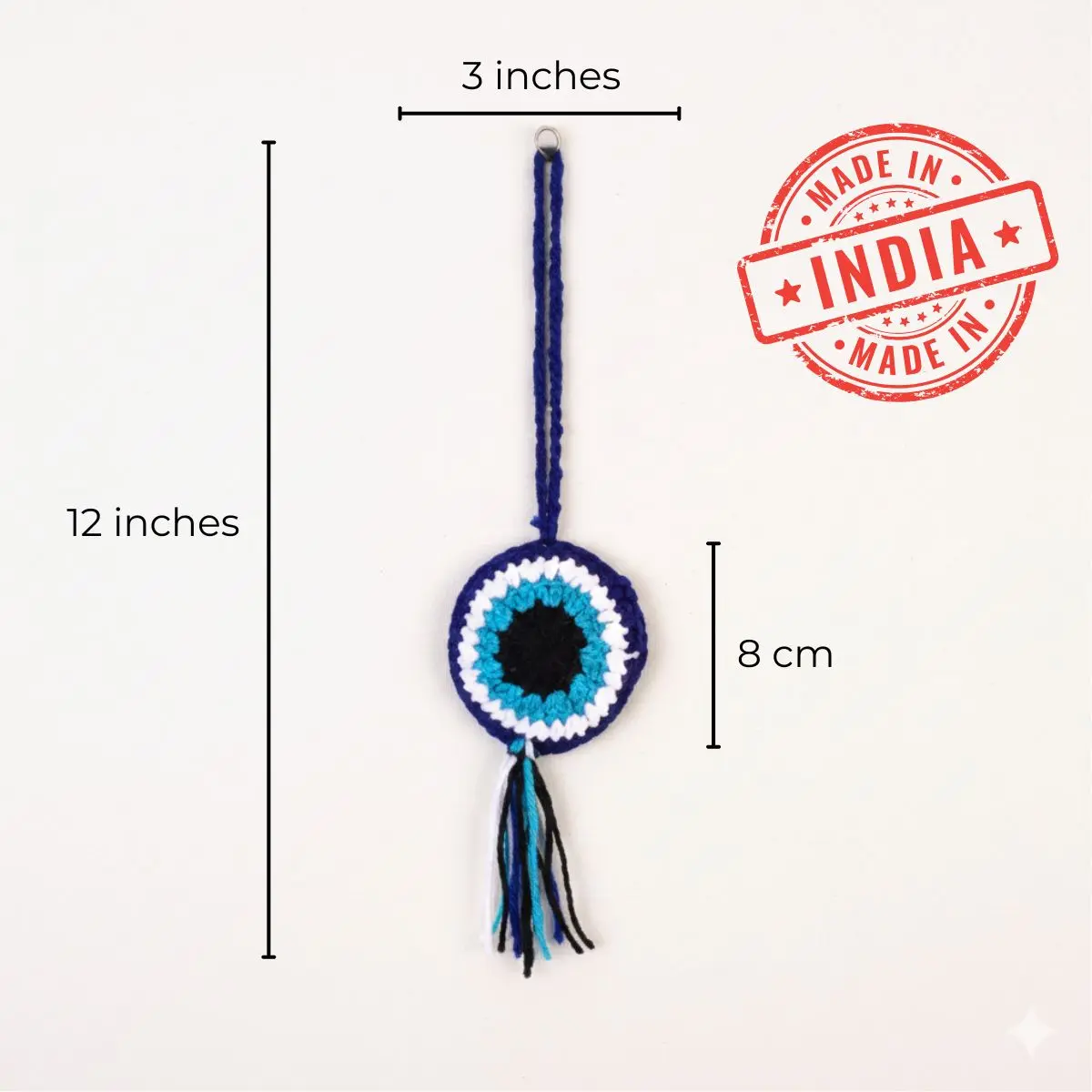 Greenkin Handmade Crochet Evil Eye Hanging Charm - Image 6