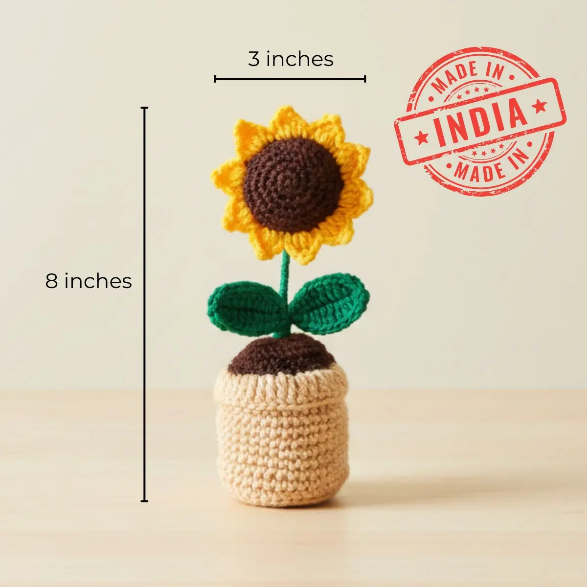 Greenkin Handmade Crochet Sunflower with Pot - Image 3