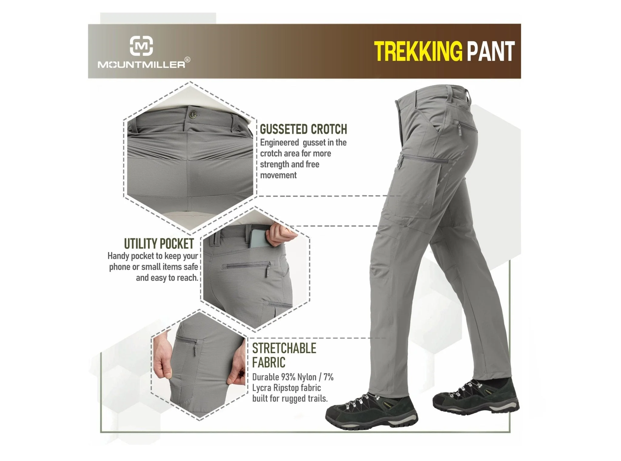 Grey PathFinder Trekking Pant - Image 7