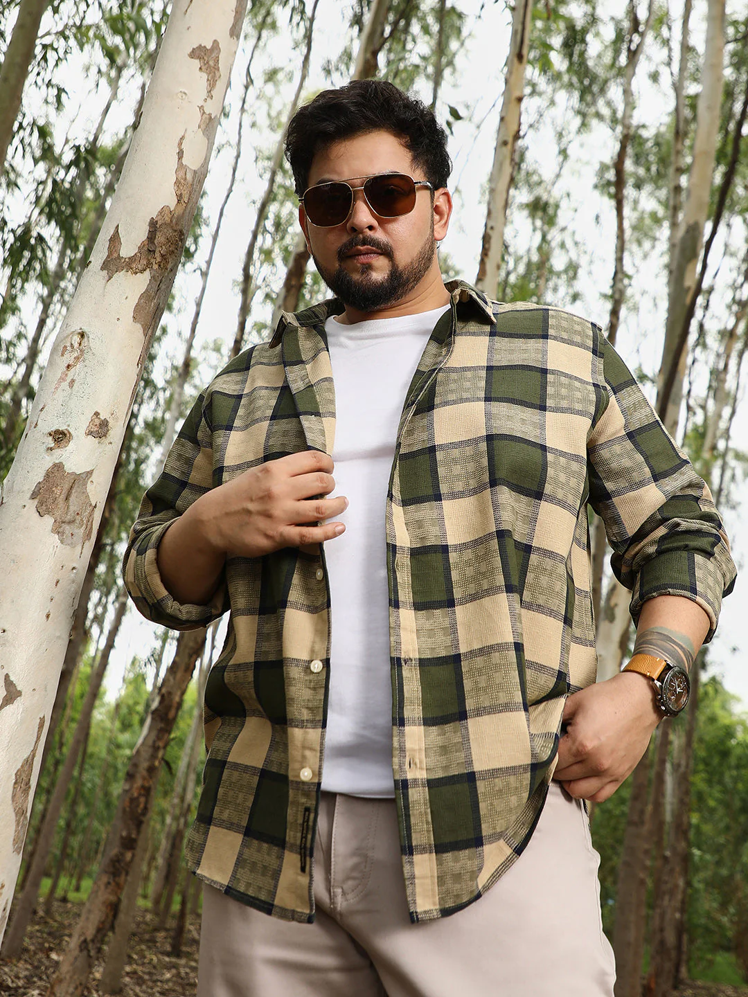 Grid-Buffalo Check Jacquard Shirt - Image 13