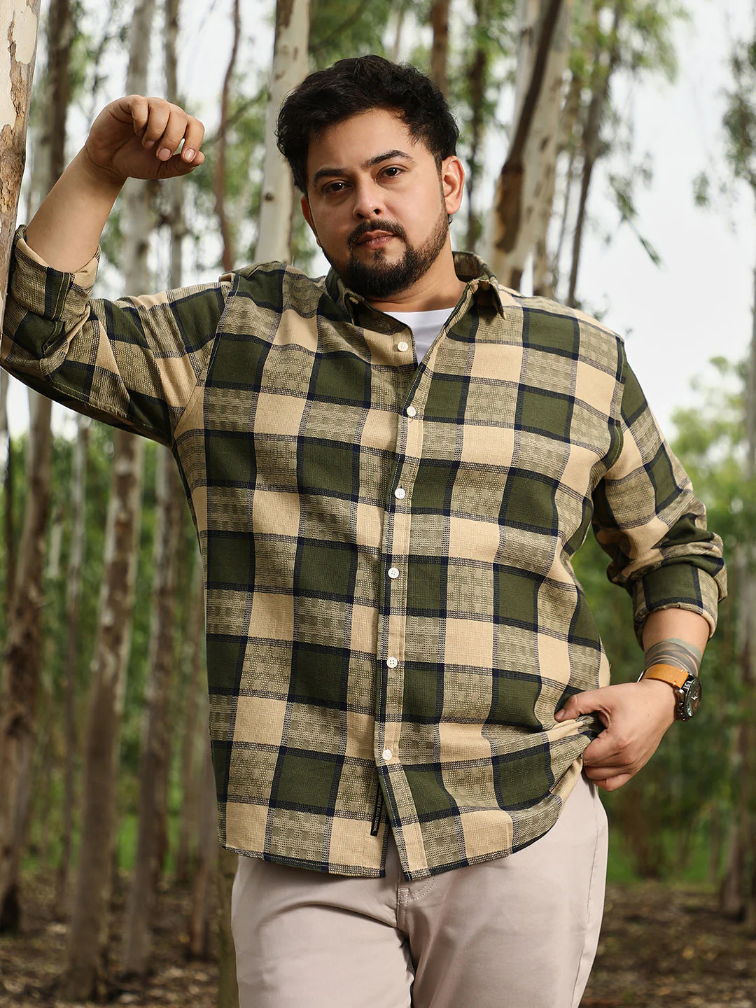 Grid-Buffalo Check Jacquard Shirt - Image 2