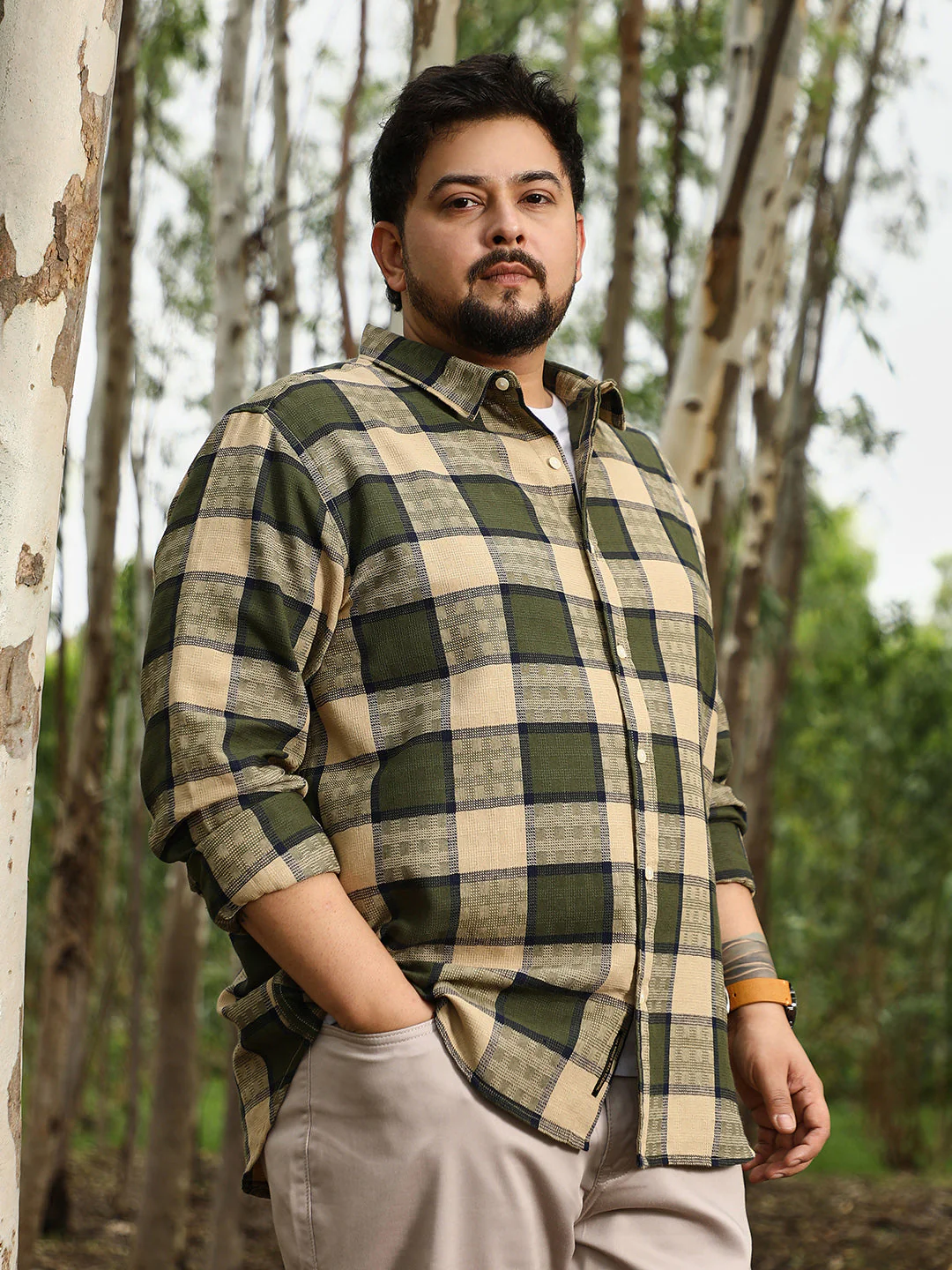 Grid-Buffalo Check Jacquard Shirt - Image 3