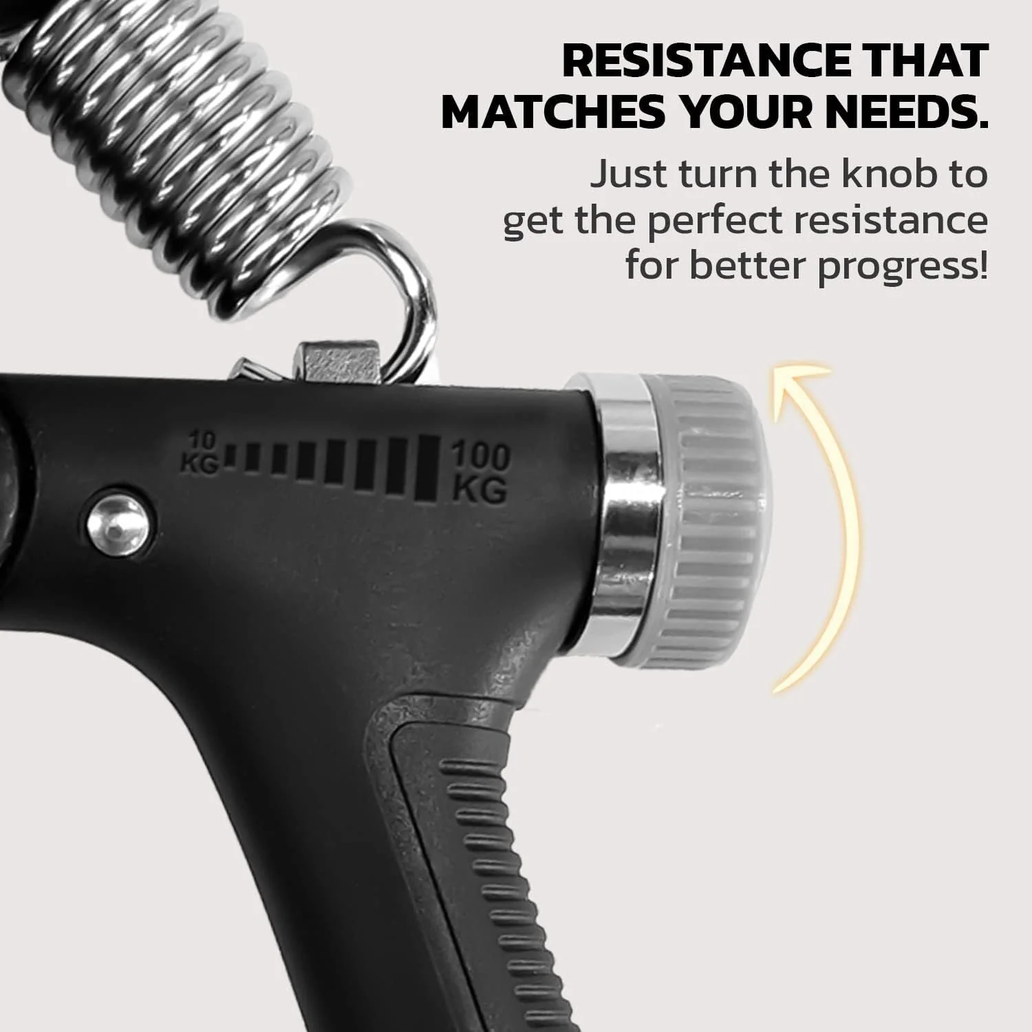 Grippy: Adjustable Hand Grip Strengthener with Built-In Counter, 10kg to 100kg Resistance Trainer for Wrist & Forearm Muscle Building - Image 4