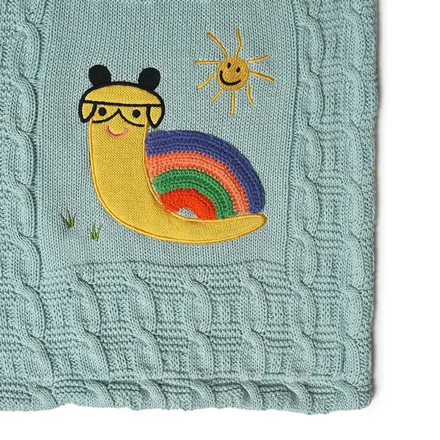 Grow Kind Picme Sherpa Aqua Baby Swaddle Blankets - Image 6