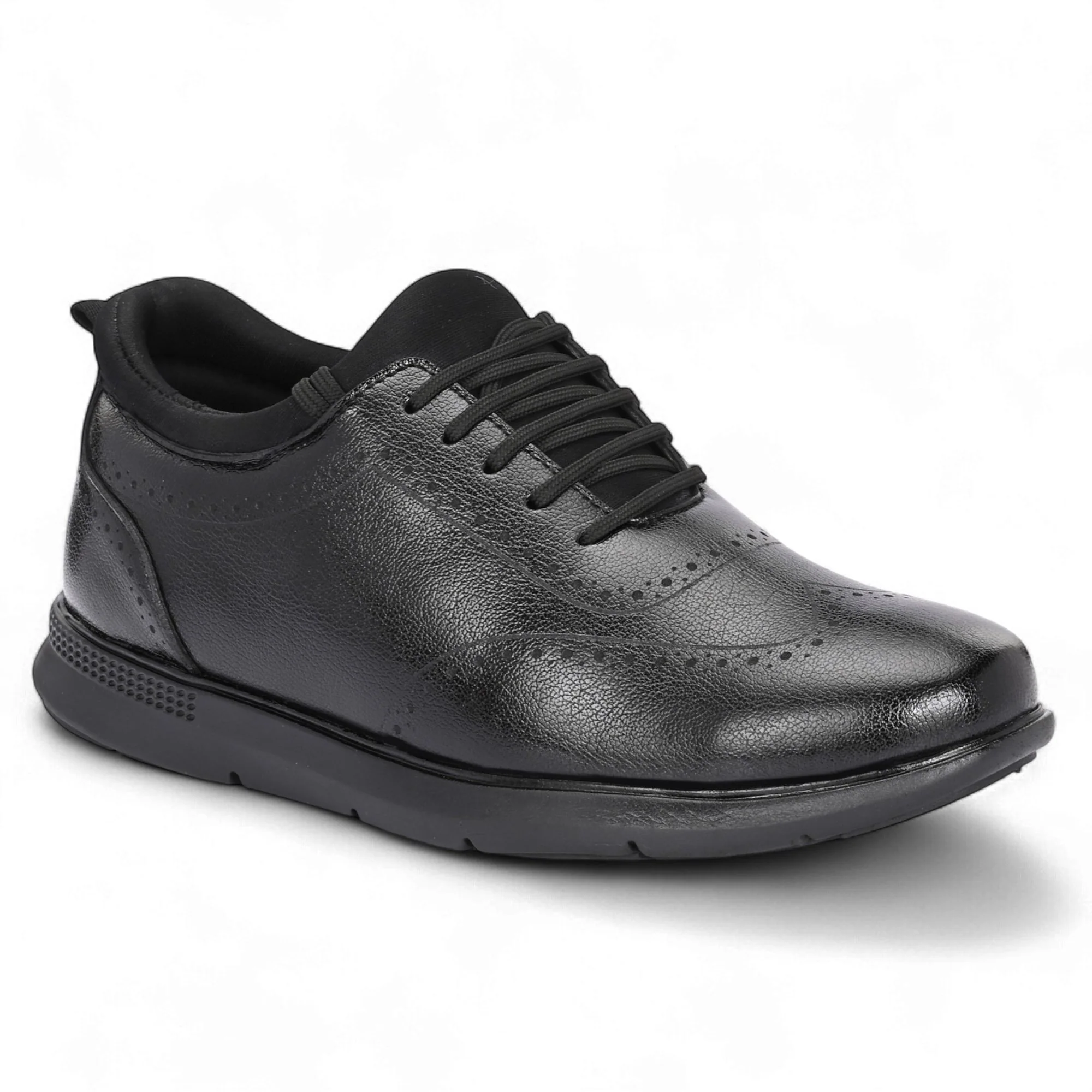 Guava Men's Featherwalk Lightweight Black Brogue Semi Fromal Shoes GV25JA896 - Image 2