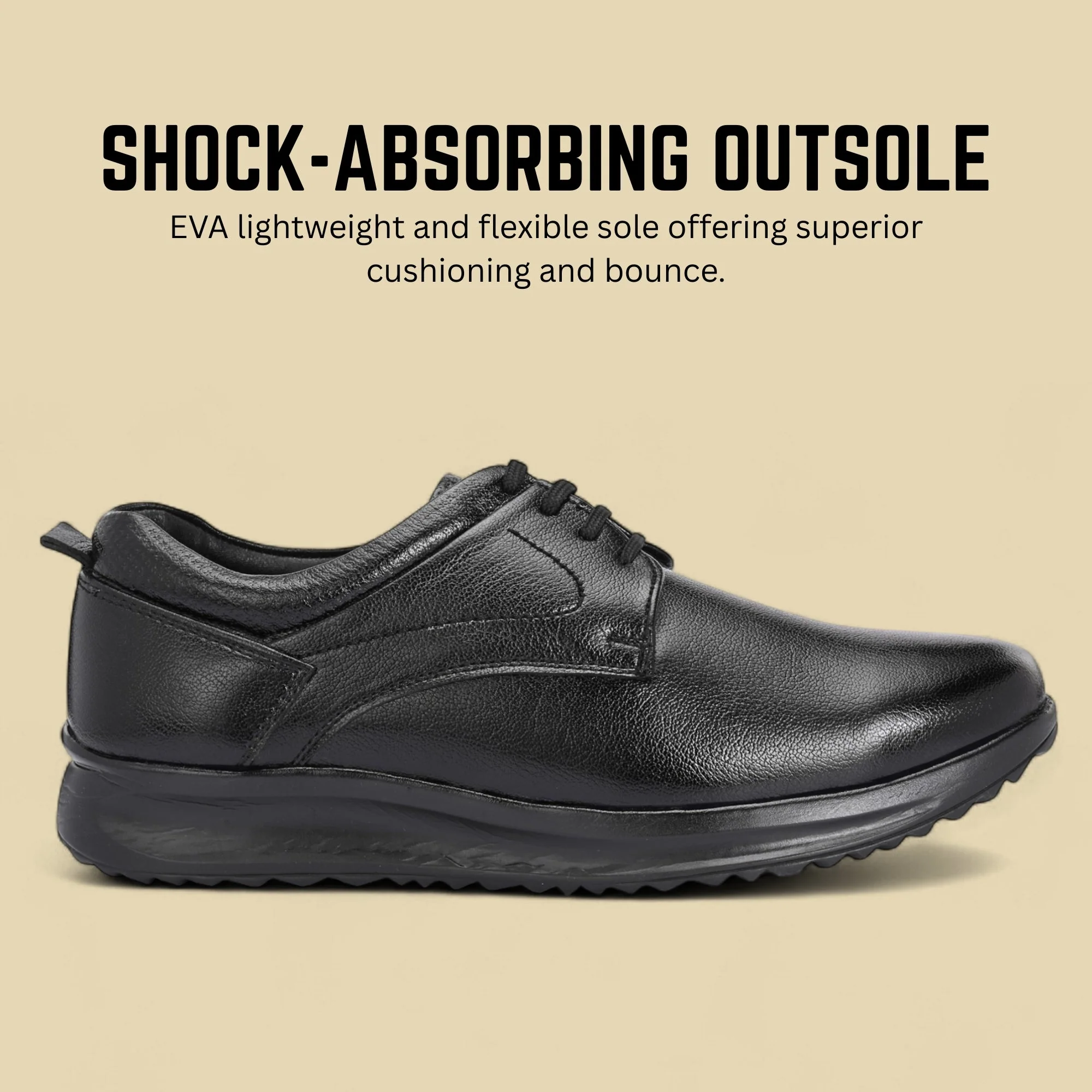 Guava Men's Featherwalk Lightweight Black Derby Fromal Shoes GV25JA895 - Image 4