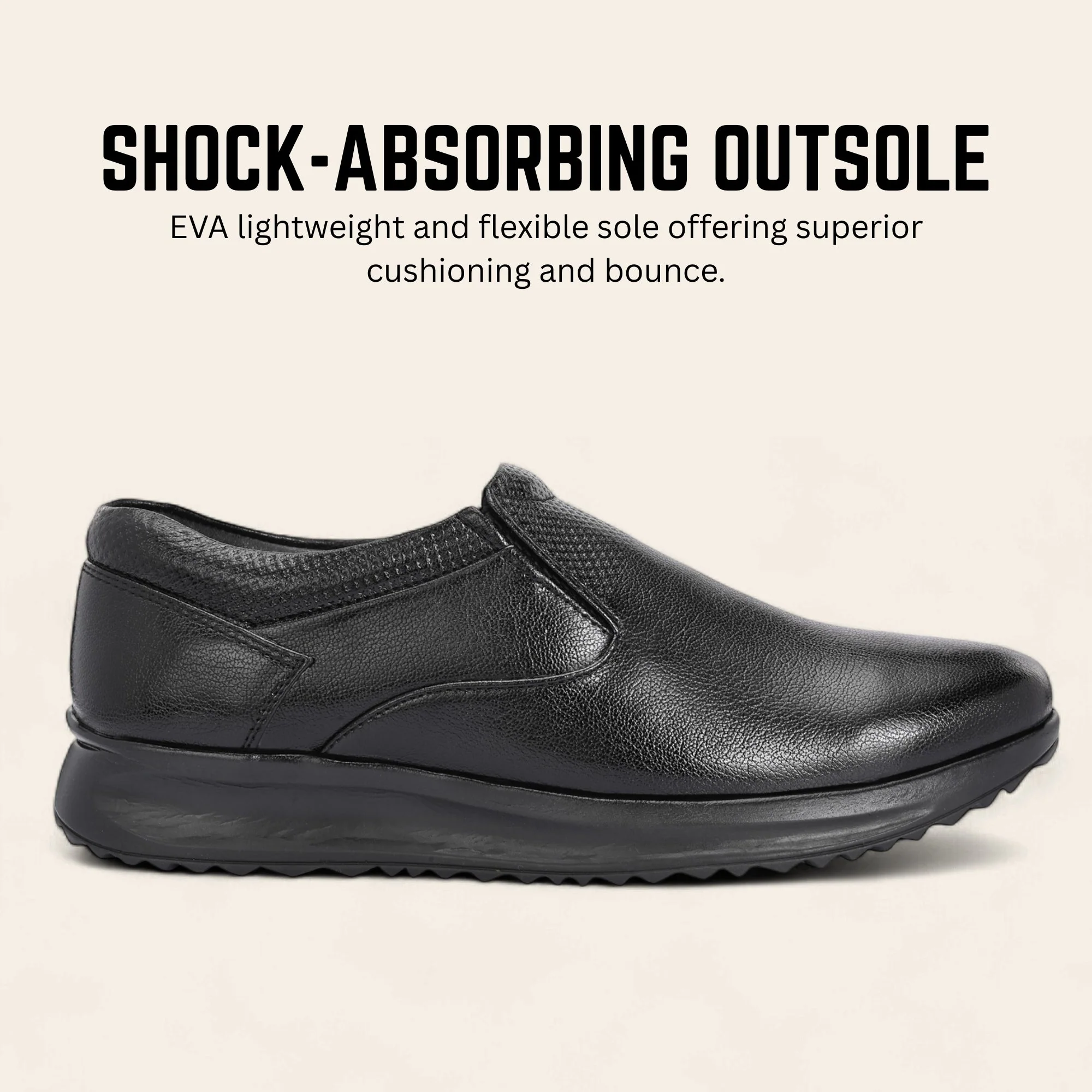 Guava Men's Featherwalk Lightweight Black Mocassin Fromal Shoes GV25JA894 - Image 4