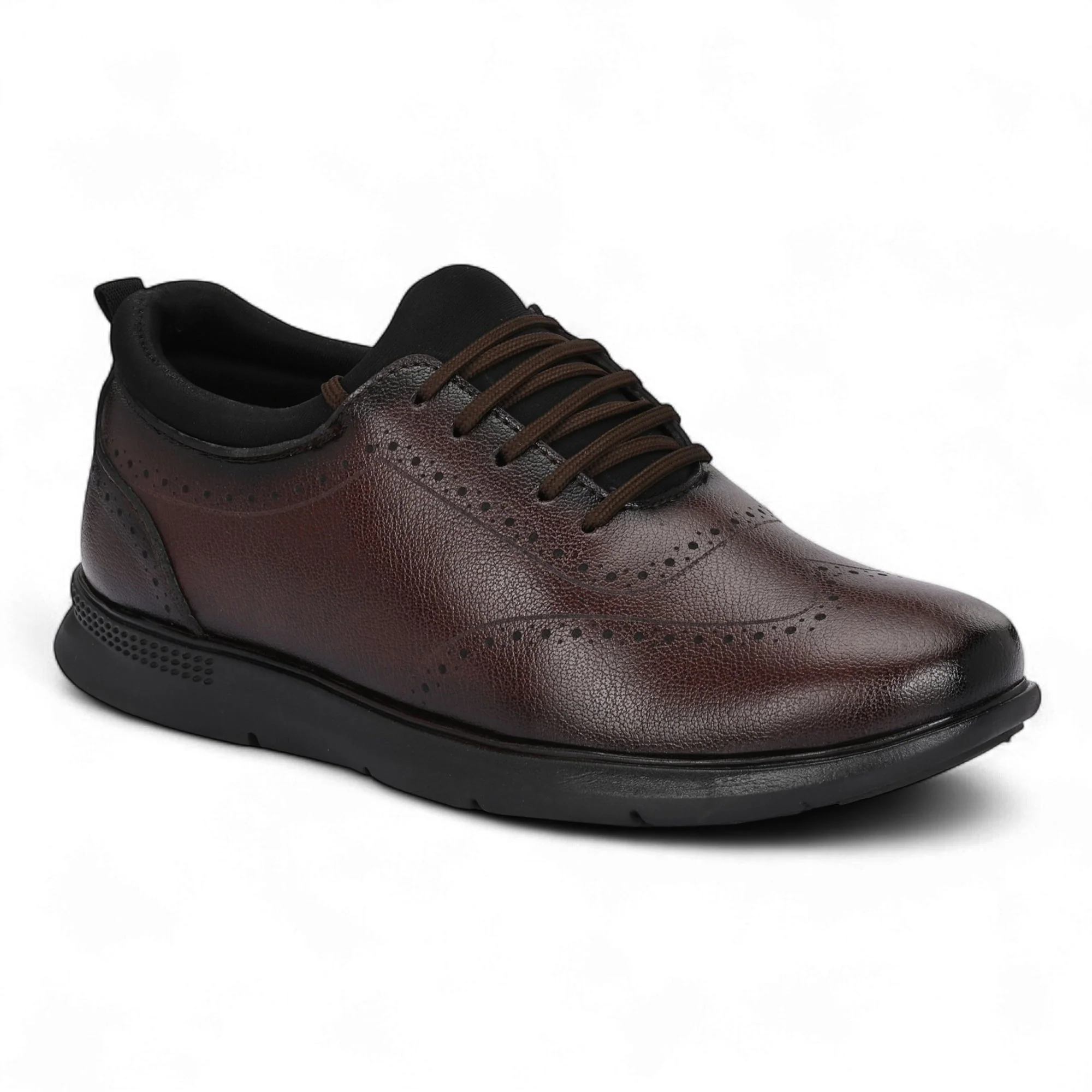 Guava Men's Featherwalk Lightweight Brown Brogue Semi Fromal Shoes GV25JA897 - Image 2