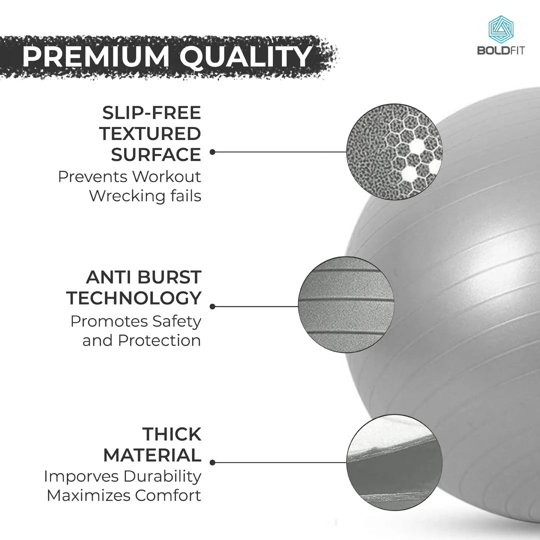 Gym Ball with Pump - 75 cm - Image 4