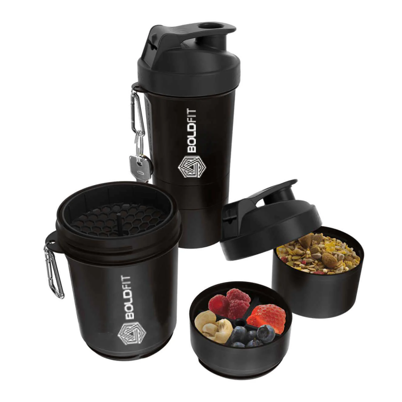 Gym Smart Shaker Bottle 500ml with Extra Compartment - Image 2