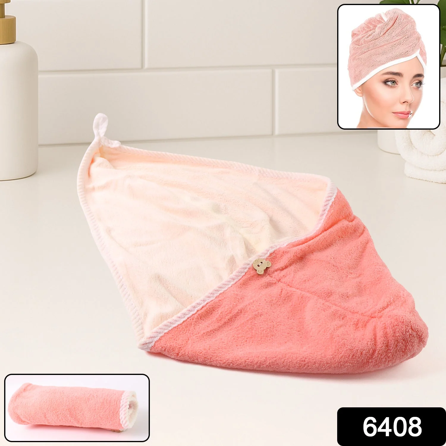 Hair Drying Magic Hair Cap Towel Wrap for Women Bath Towels (1 pc), Hair accessories - Image 2