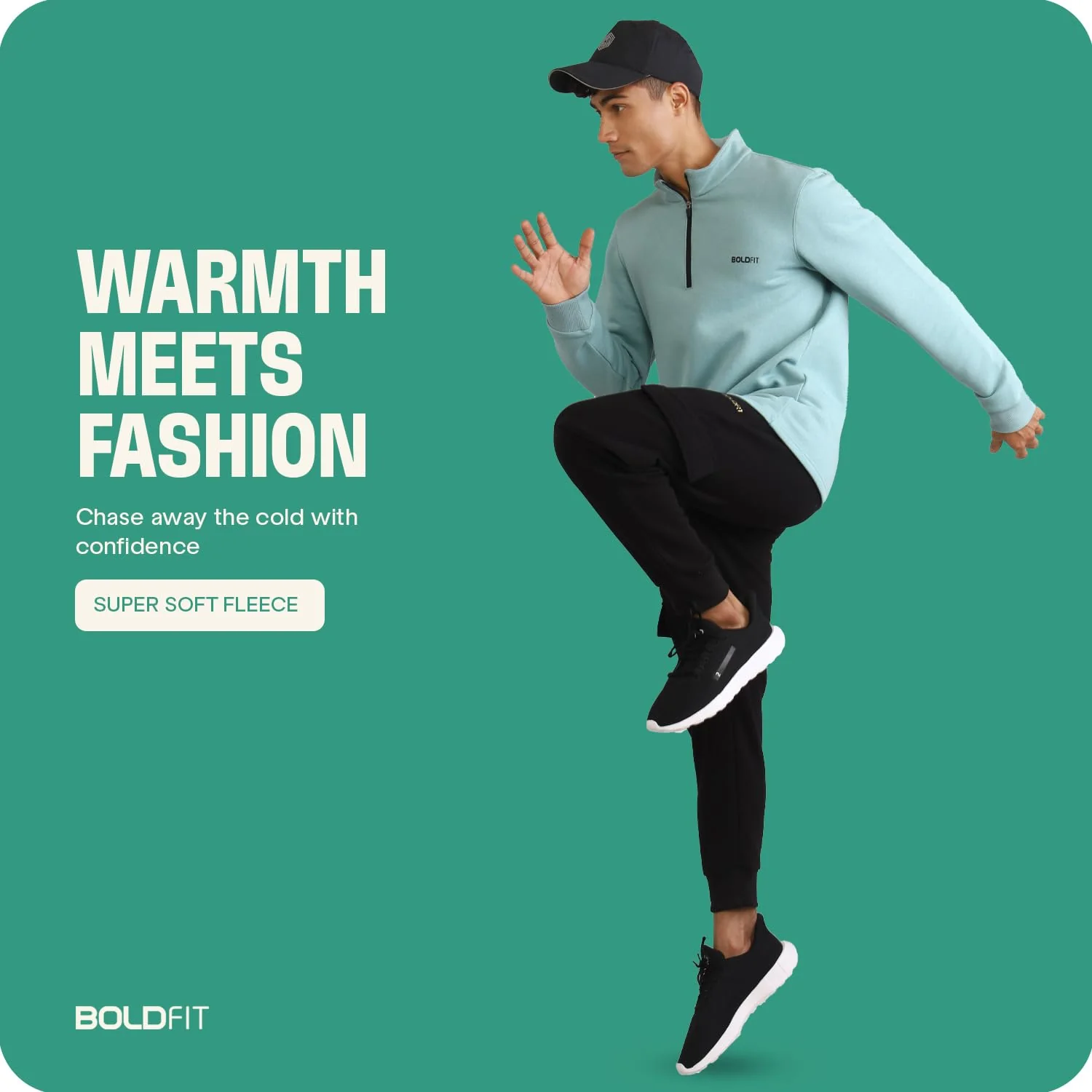 Half-zipper Sweatshirt for Men - Black - Image 10