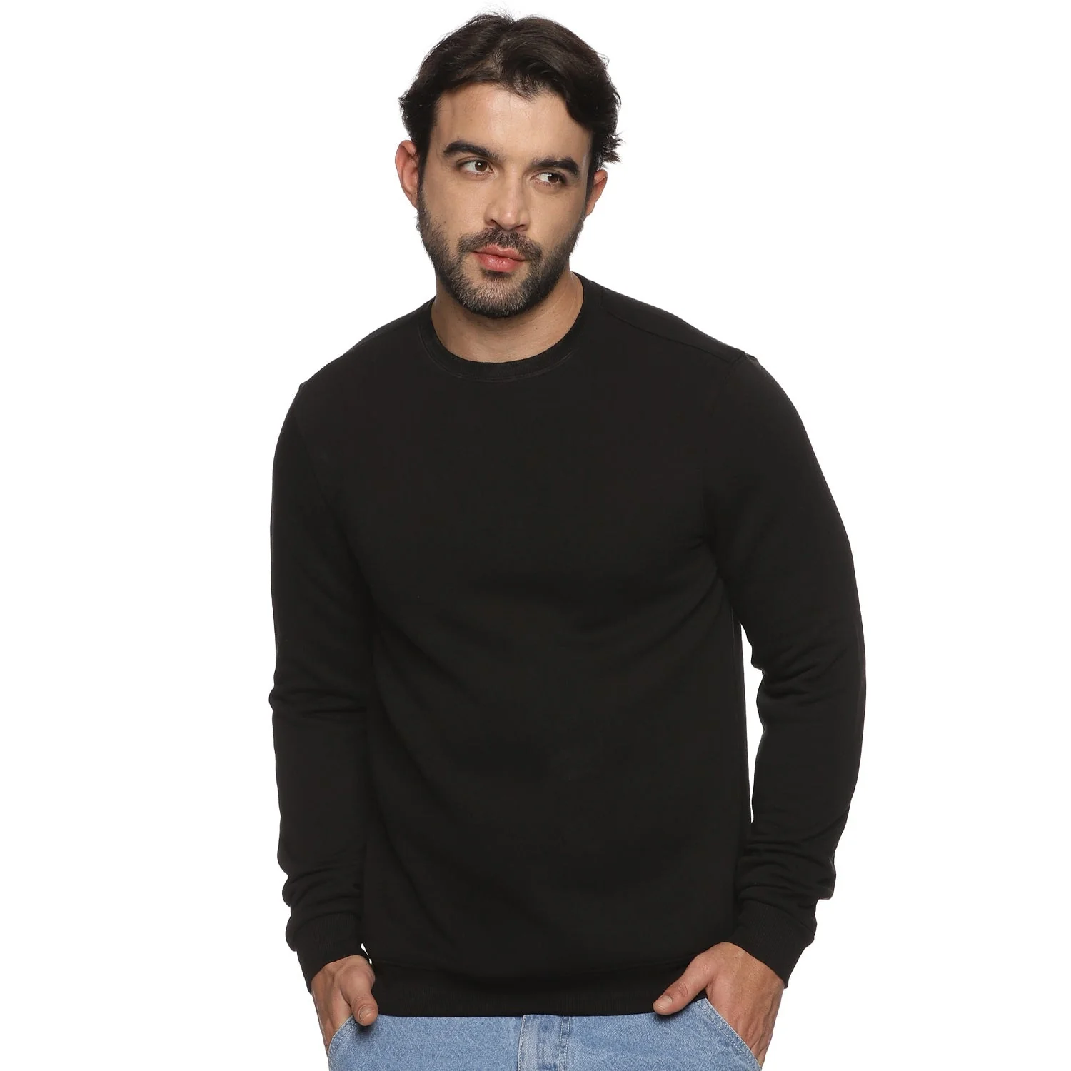 Half-zipper Sweatshirt for Men - Black - Image 38