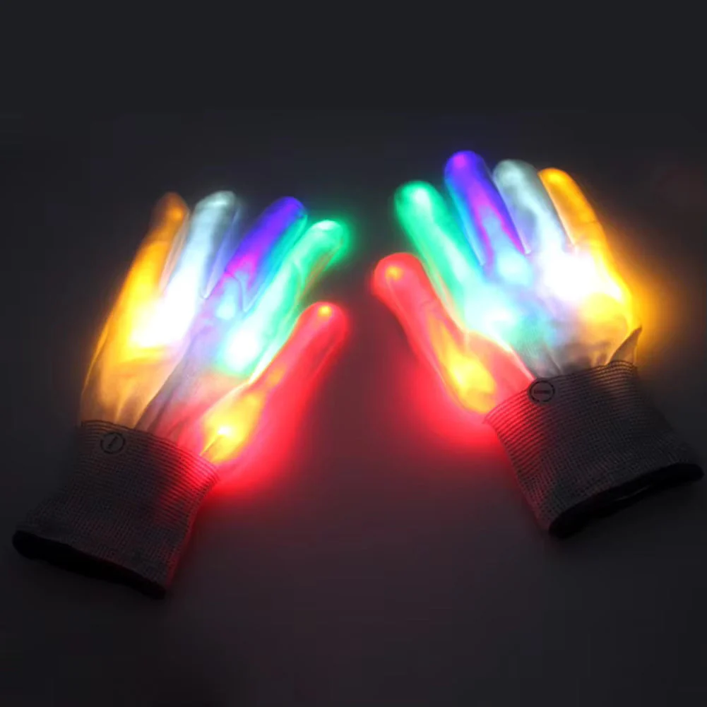 Halloween Party LED Gloves Luminous Flashing Color Changing Gloves 1pair - Image 8