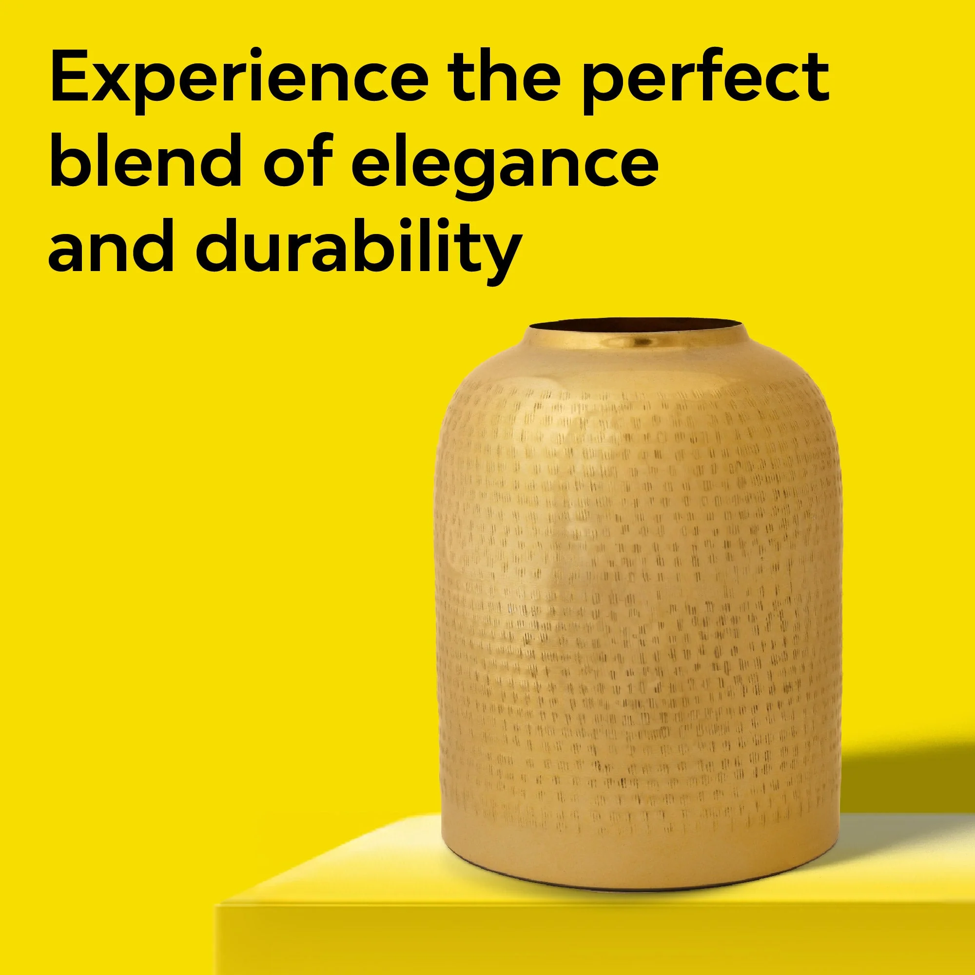 Hammered Metal Jar Vase - Image 4