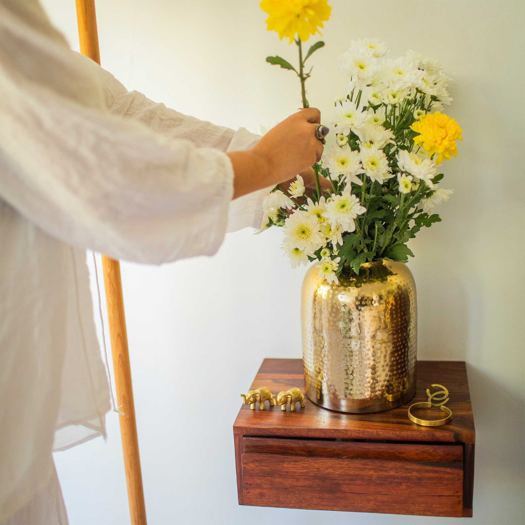 Hammered Metal Jar Vase - Image 5