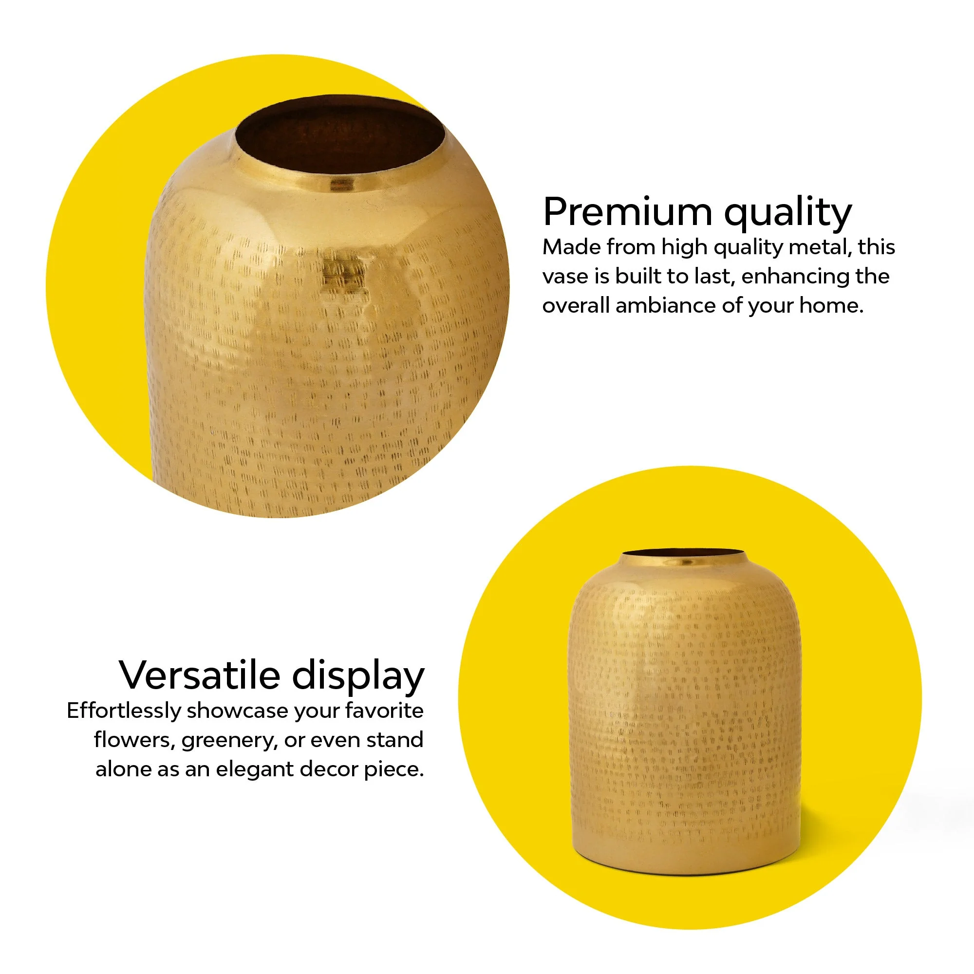 Hammered Metal Jar Vase - Image 8
