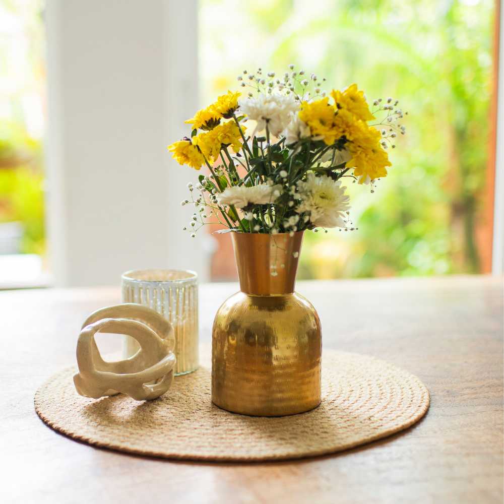 Hammered Metal Jar Vase - Image 9