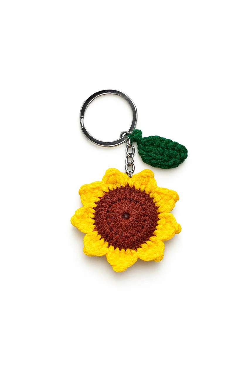 Handmade Crochet Flower Key Ring – A Bloom of Charm (Copy) - Image 2