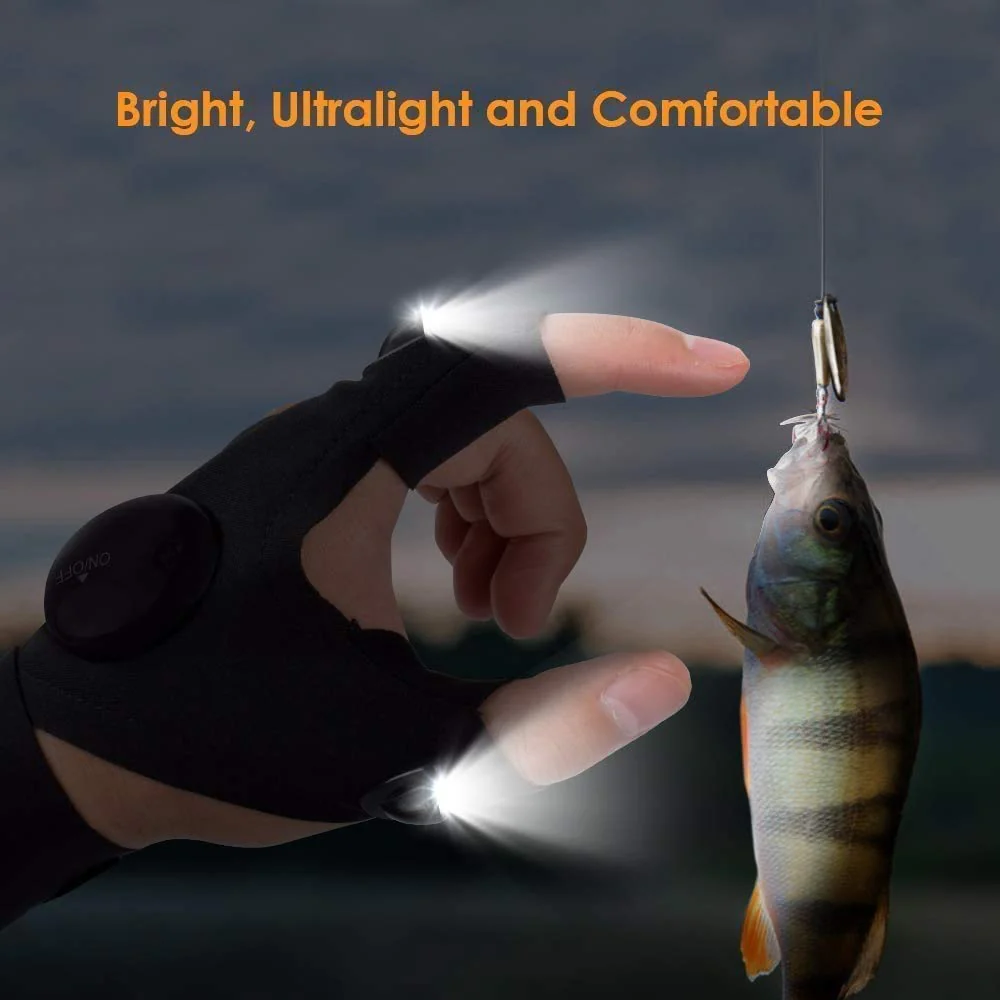 Handy: LED Flashlight Gloves with Fingerless Design for DIY Repairs, Hunting, Hiking & Outdoor Adventures - Image 2