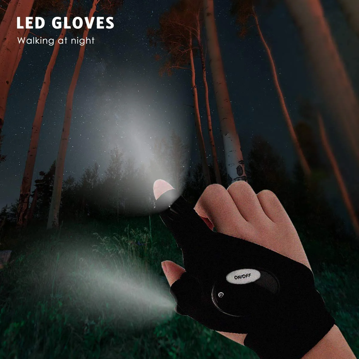 Handy: LED Flashlight Gloves with Fingerless Design for DIY Repairs, Hunting, Hiking & Outdoor Adventures - Image 3