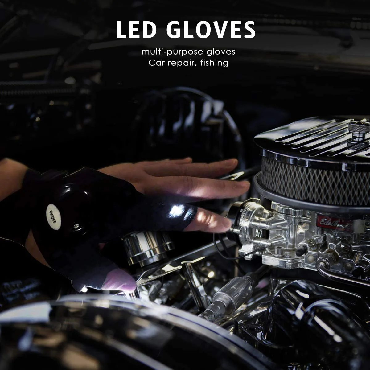 Handy: LED Flashlight Gloves with Fingerless Design for DIY Repairs, Hunting, Hiking & Outdoor Adventures - Image 4