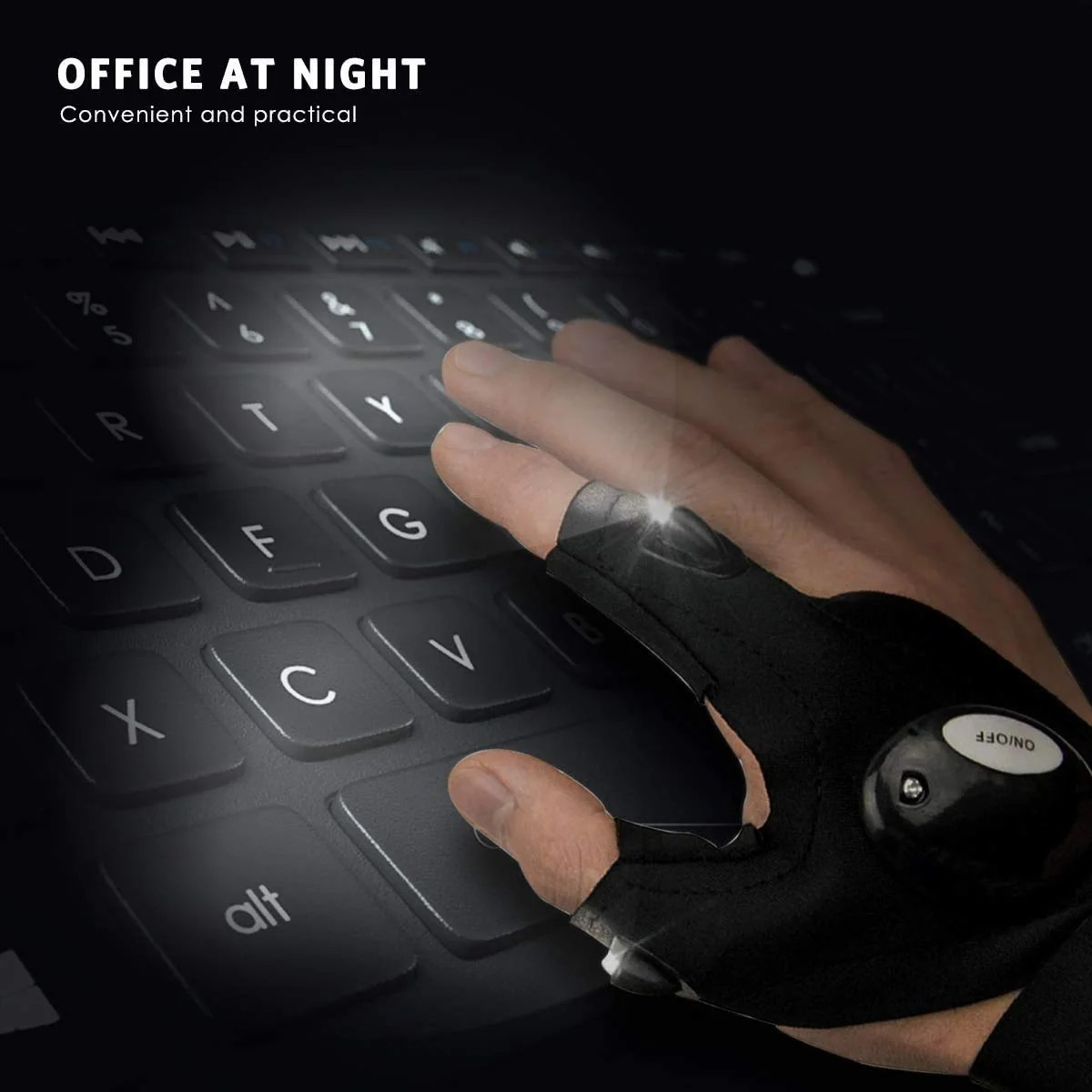 Handy: LED Flashlight Gloves with Fingerless Design for DIY Repairs, Hunting, Hiking & Outdoor Adventures - Image 5