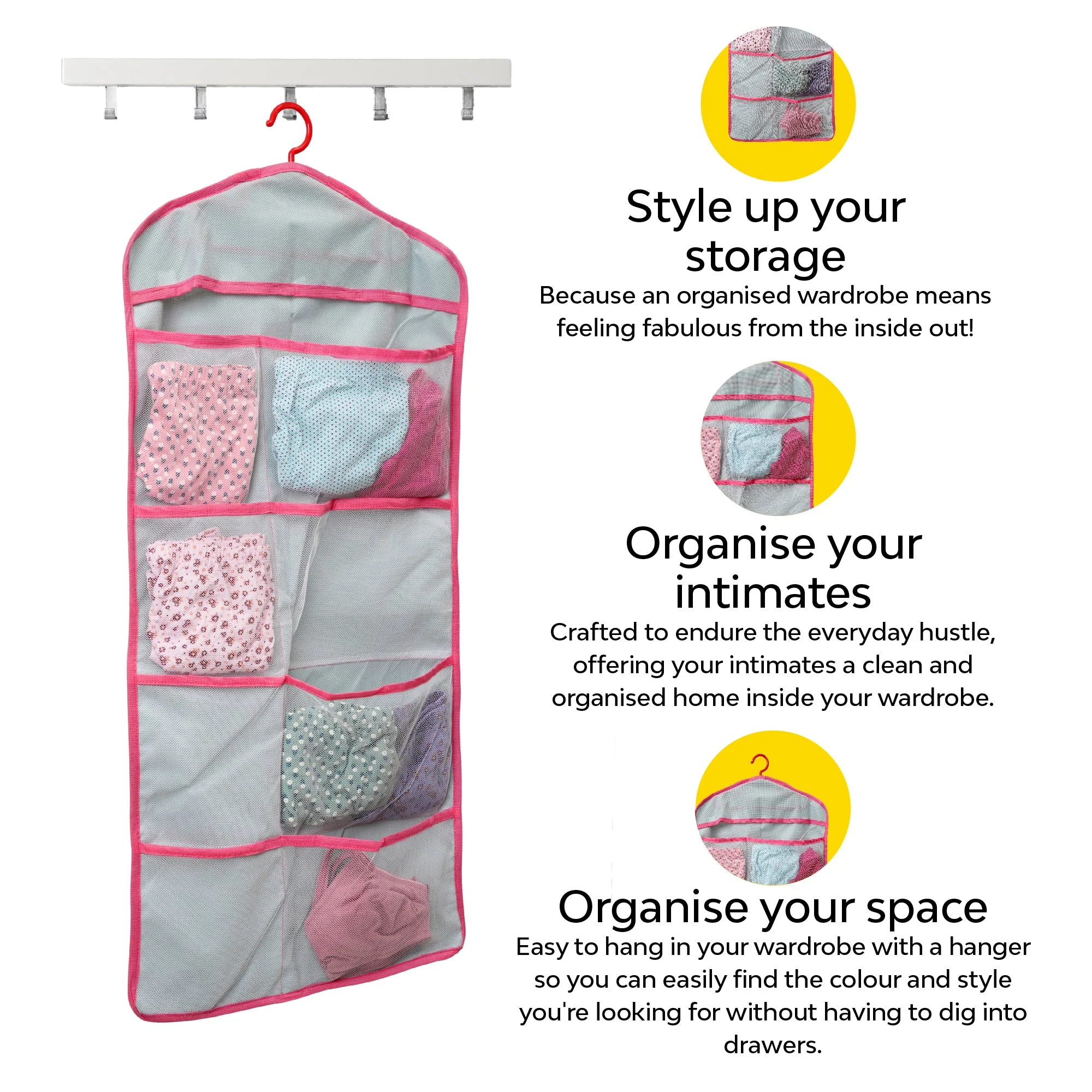 Hanging 20-Pocket Lingerie Organiser - Image 4