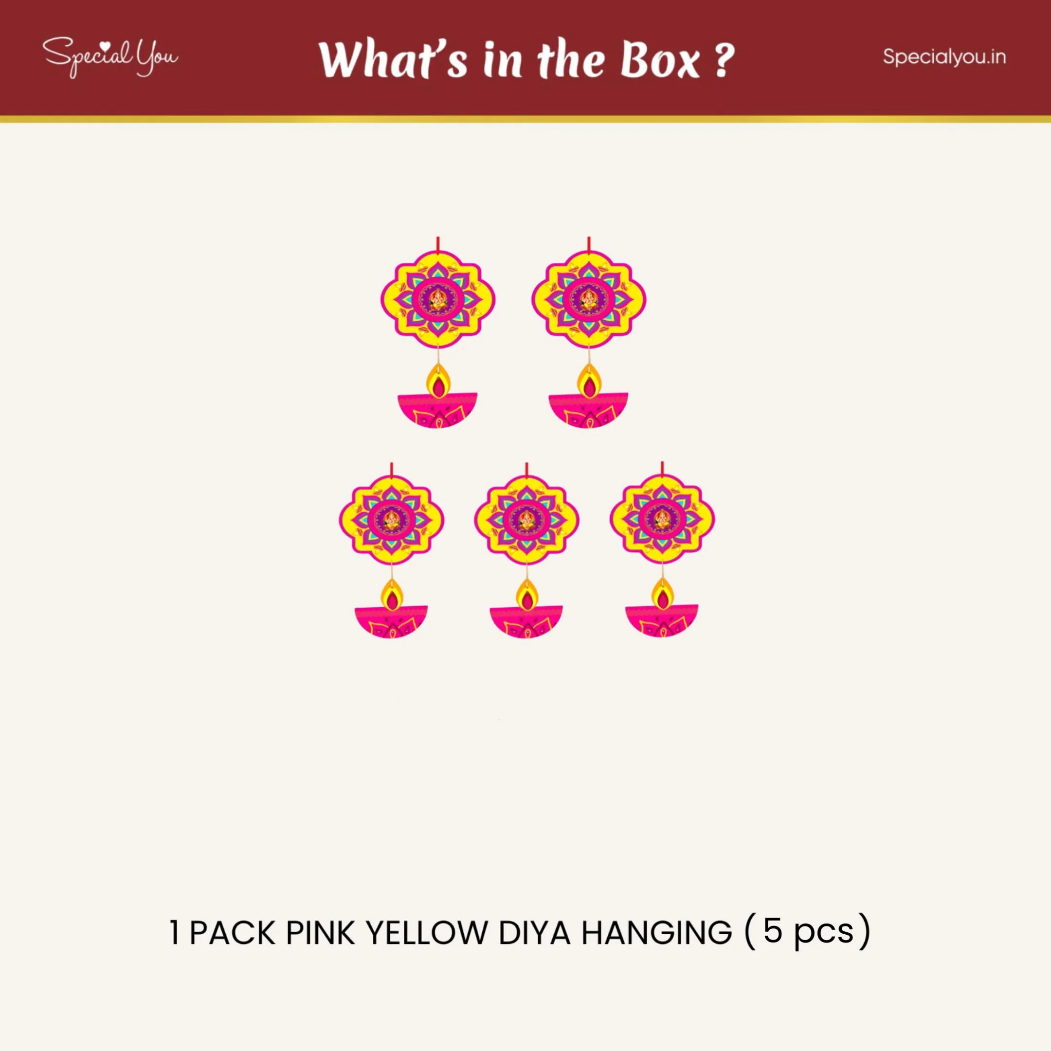 Hanging Paper Diyas for Home, Office Decoration - Image 3