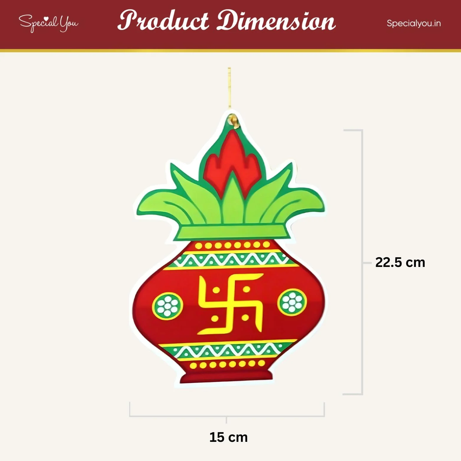 Hanging Paper Kalash Decoration for Diwali, Ganpati Pooja - Image 5