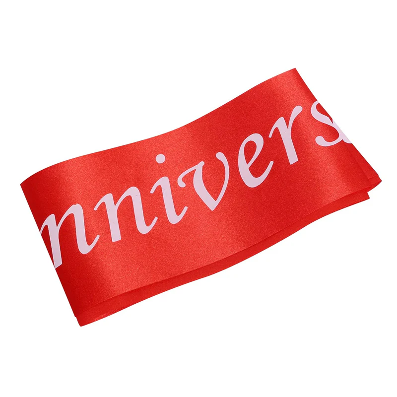 Happy Anniversary Printed Sashes (Red) (Pack of 1) - Image 3