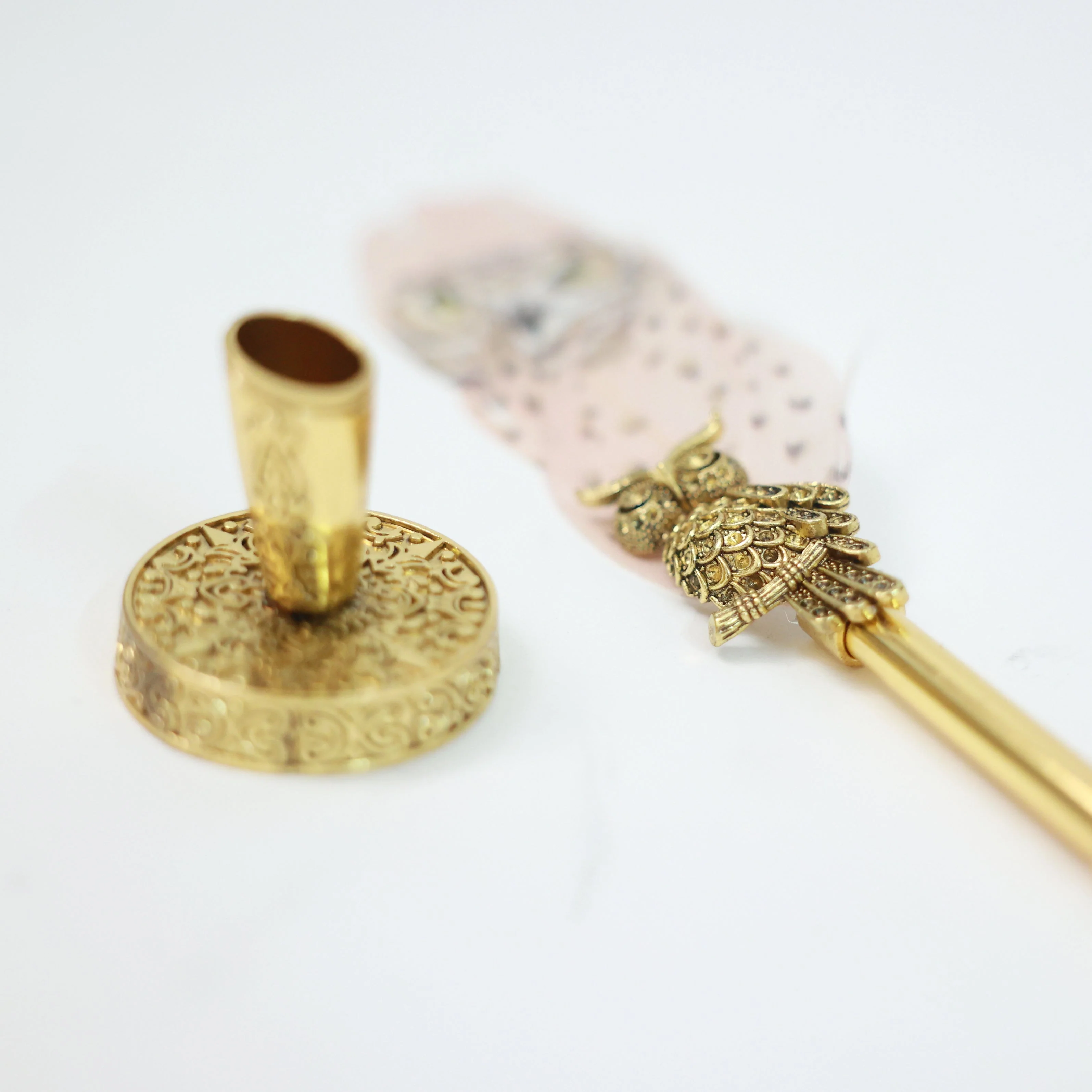 Harry Potter Owl Feather Pen with Stand, Ink & 5 Calligraphy Nibs - Image 5